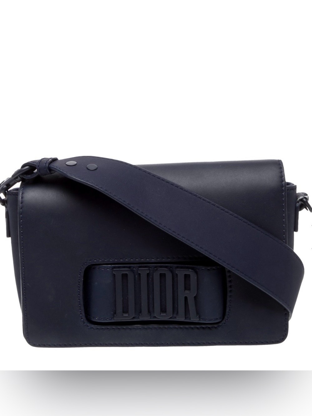 Leather Dio(r) evolution crossbody blue bag